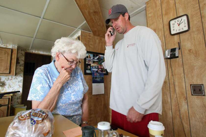 Ryan Leaf in his boyhood summer house with his grandmother in August 2010.