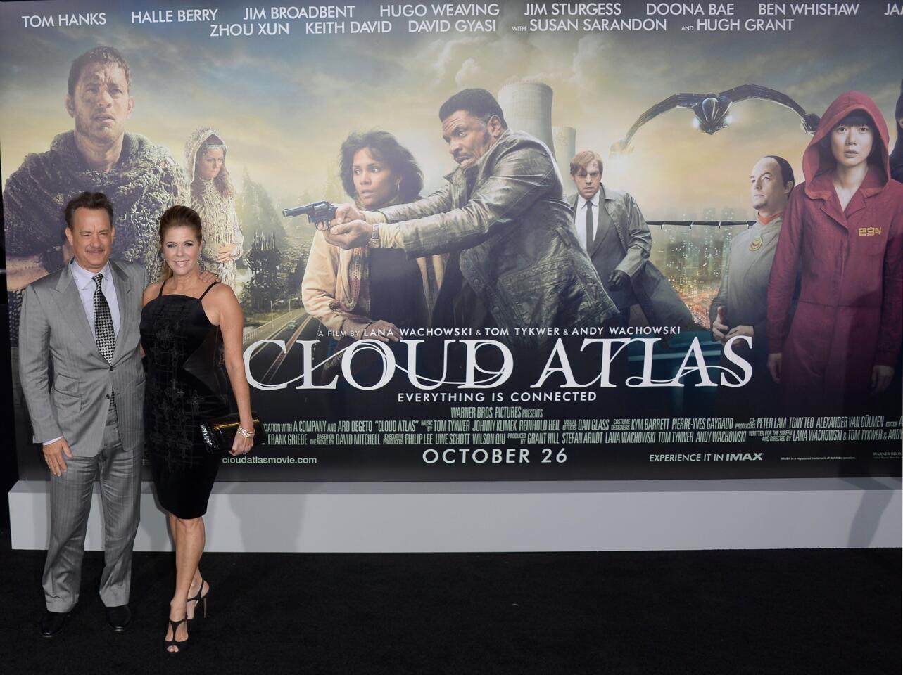 Tom Hanks and his wife, Rita Wilson, at the premiere of Cloud Atlas in Los Angeles. Star power like Hanks' helped the film find its backers.