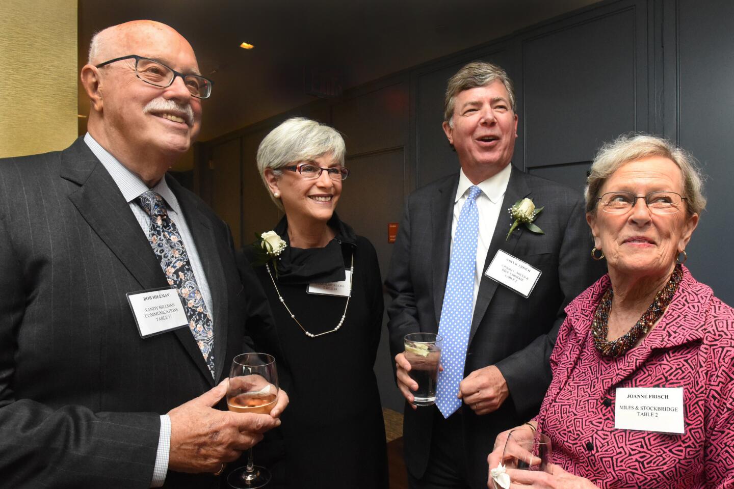 Bob and Sandy Hillman with John and Joanne Frisch at the Baltimore Sun Hall of Fame party at the Center Club.