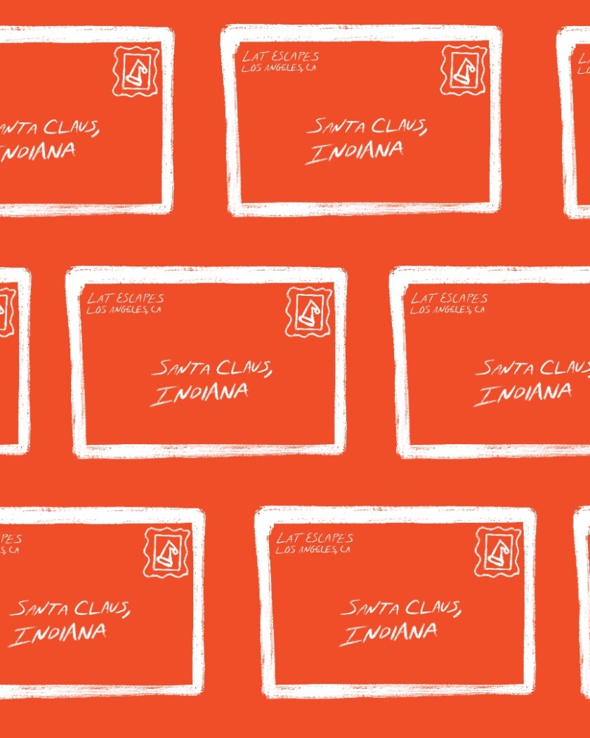 Illustration of letters to Santa Claus, Indiana