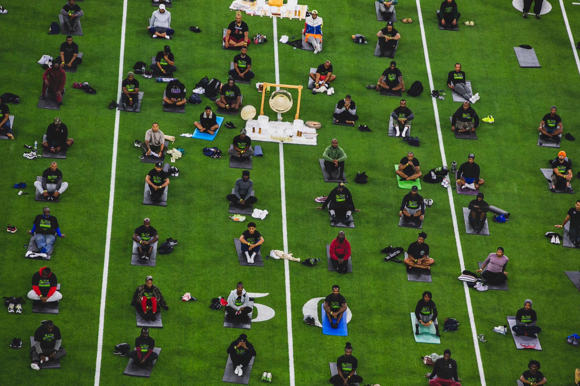 During Mental Health Awareness Month over one hundred Black men take part in a guided meditation