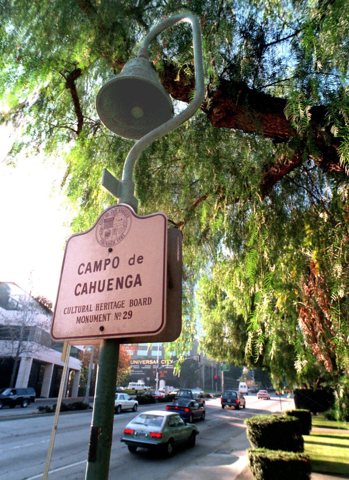 A marker on Lankershim Blvd in Universal City.