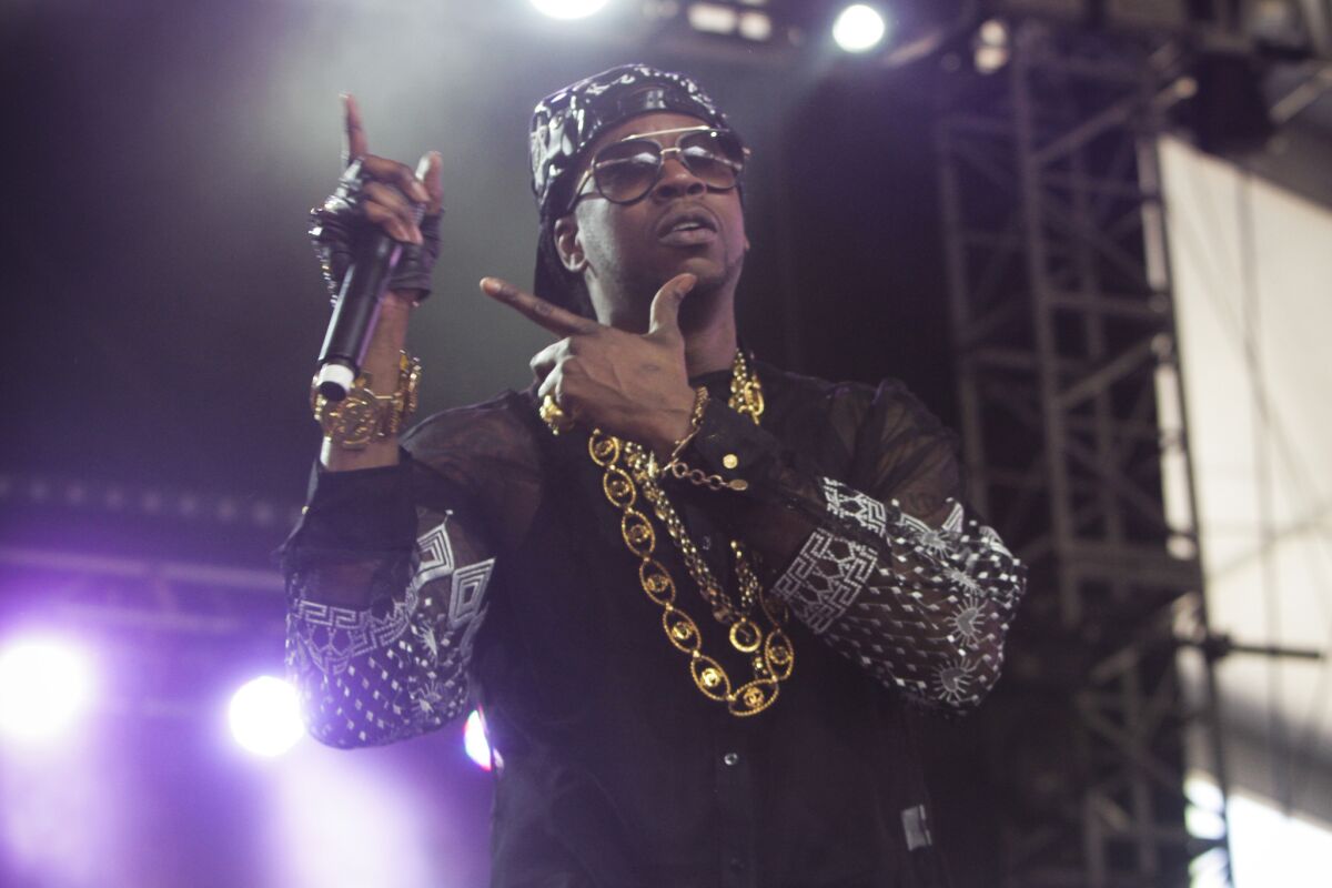 2 Chainz performs at the Coachella Valley Music and Arts Festival at the Empire Polo Club in Indio.