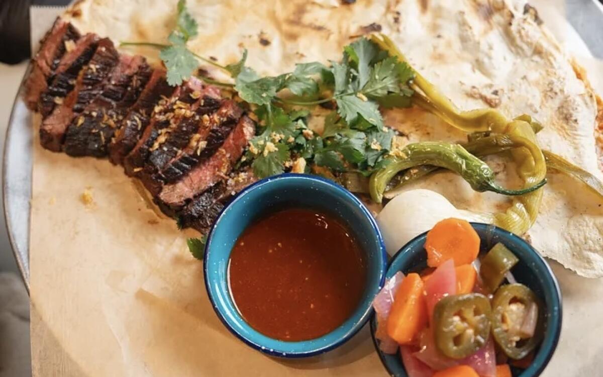 Grilled steak with carrot escabeche from Bricia Lopez and T.J. Steele's From Oaxaca Substack.