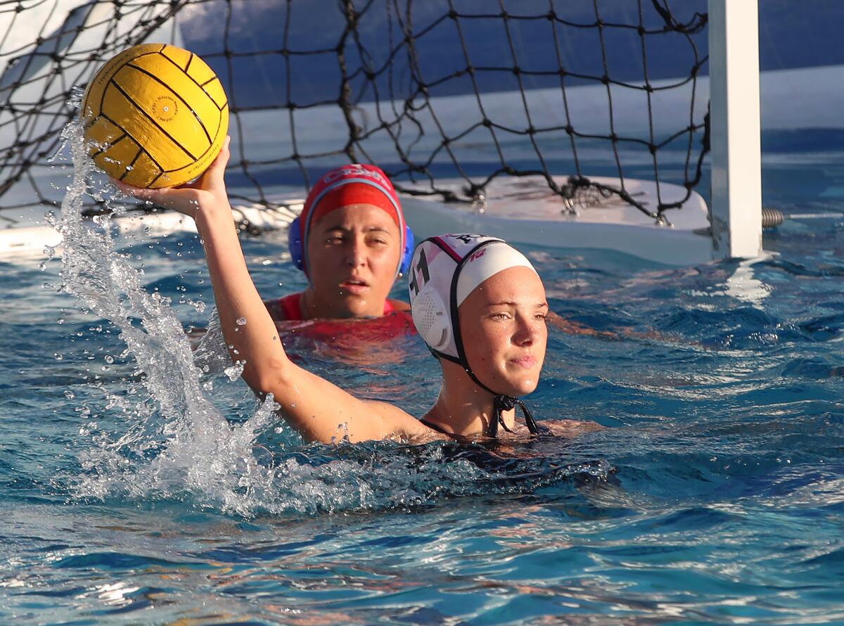 Reagan Weir is one of the standouts for the girls' water polo team at Corona del Mar High.