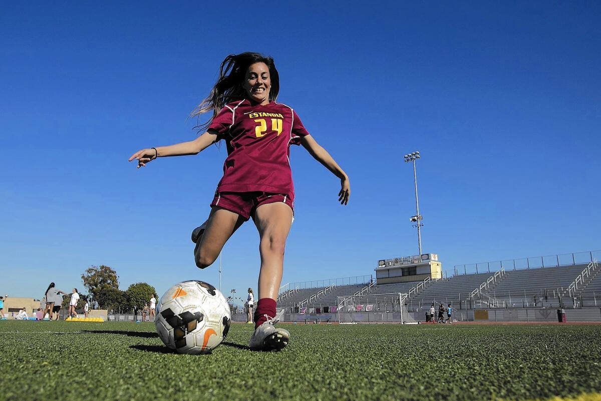 Estancia High senior forward Emily Rodriguez is the Daily Pilot High School Athlete of the Week.