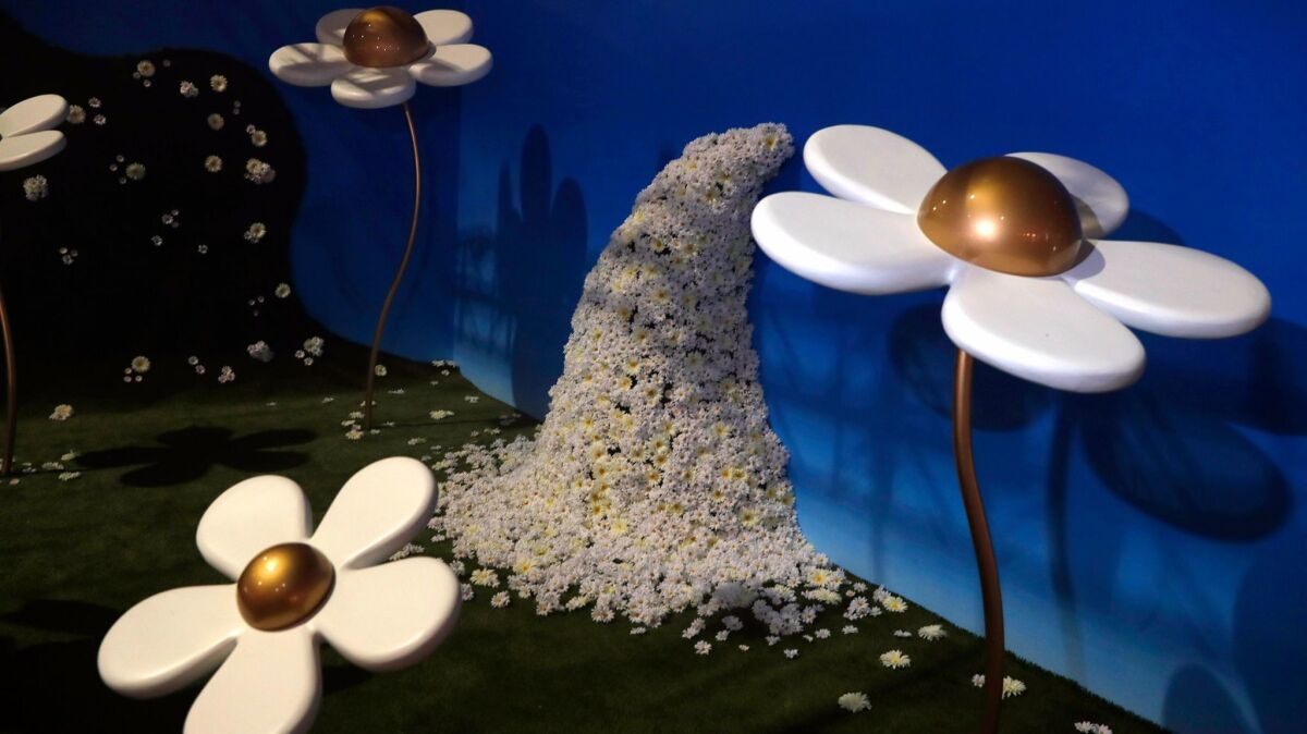 "World of Daisy": Plastic flowers to promote Marc Jacobs fragrances.