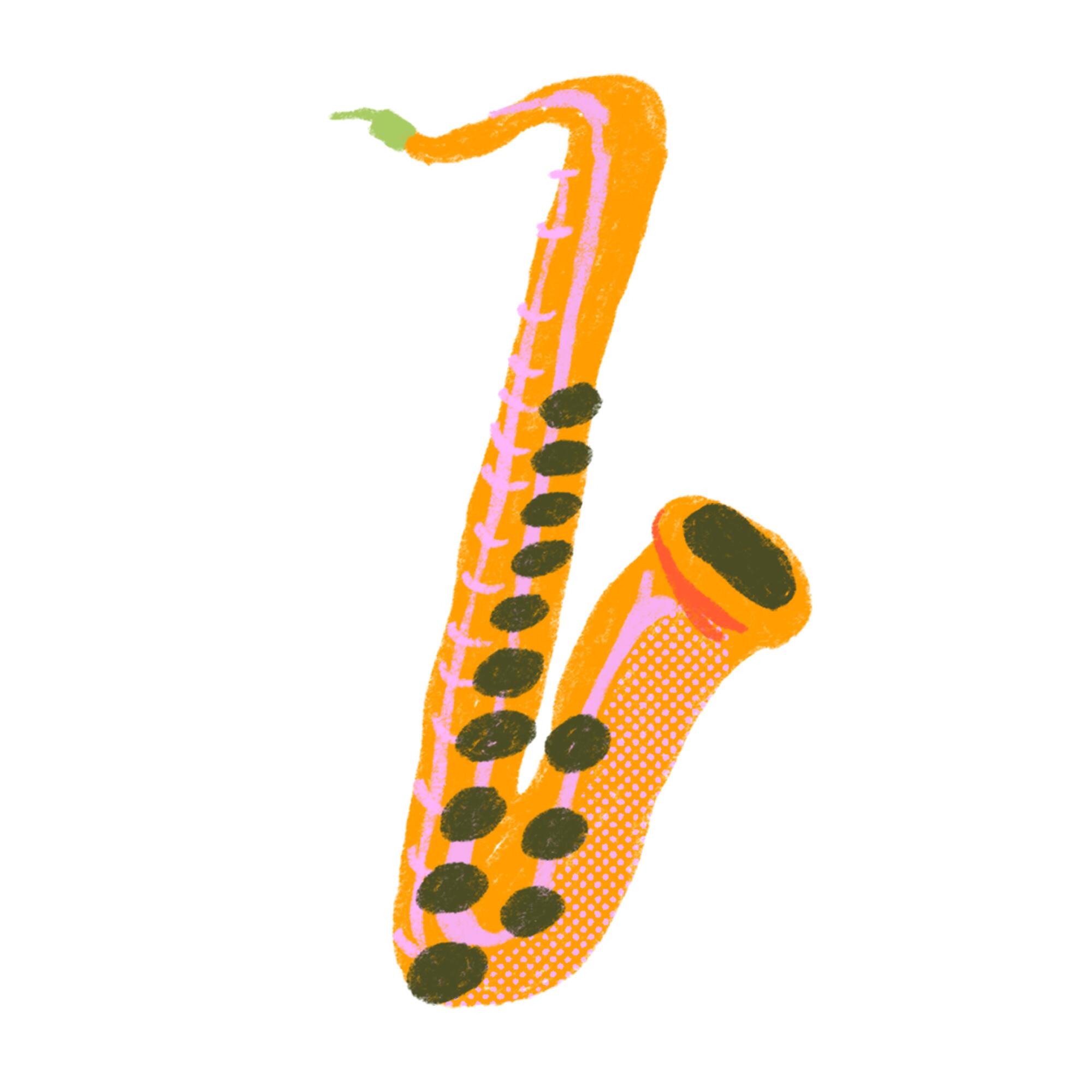 Illustration of a saxophone