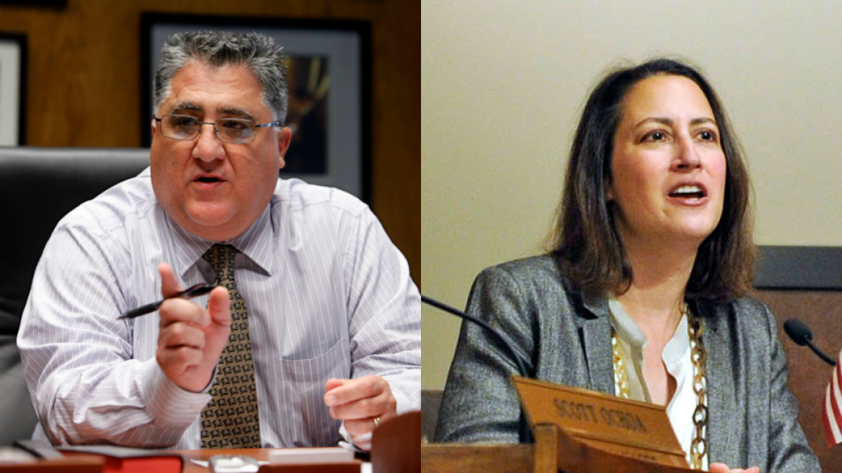 State Senate candidate Anthony Portantino, left, and state Assembly candidate Laura Friedman are outfundraising their counterparts, Michael D. Antonovich and Ardy Kassakhian, respectively.