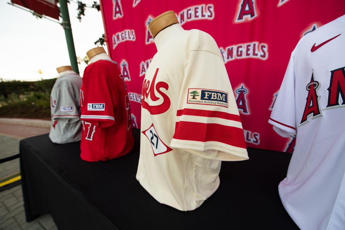 Angels jerseys will feature a patch on the sleeve sponsored by Foundation Building Materials.