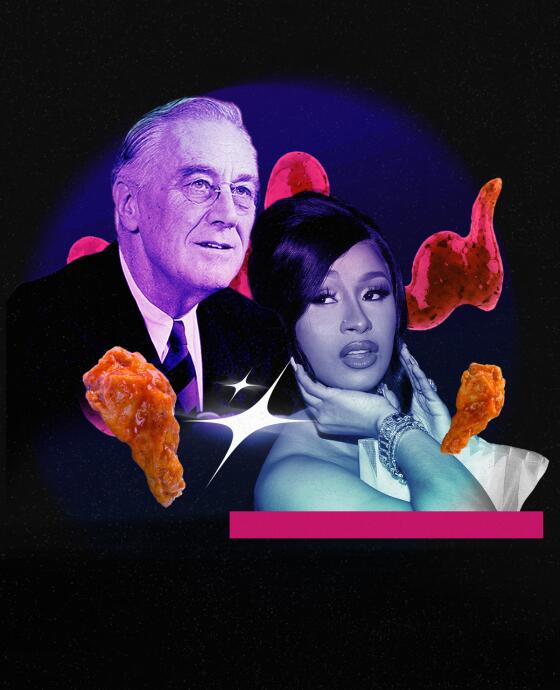 Cardi B talks about her love for FDR on hot ones.