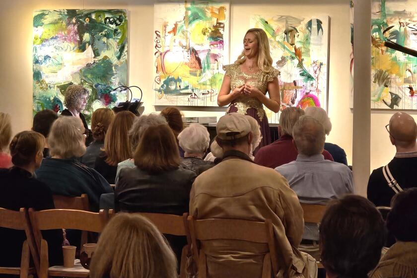 Opera singer Victoria Robertson performs at the La Jolla Community Center.