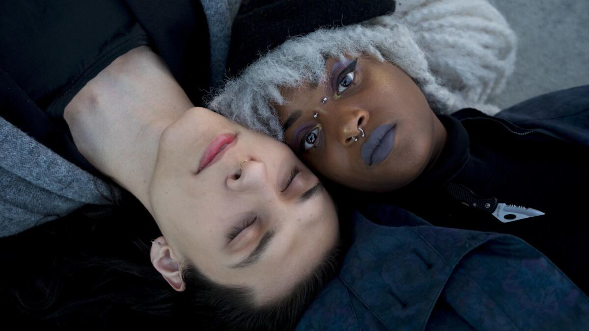 Amada, left, and Nyfe of the rising L.A.-based R&B duo Closegood.