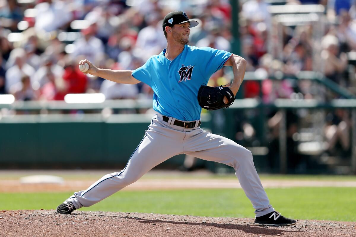 Relief pitcher Kyle Keller was traded by the Miami Marlins to the Angels for minor league catcher Jose Estrada.