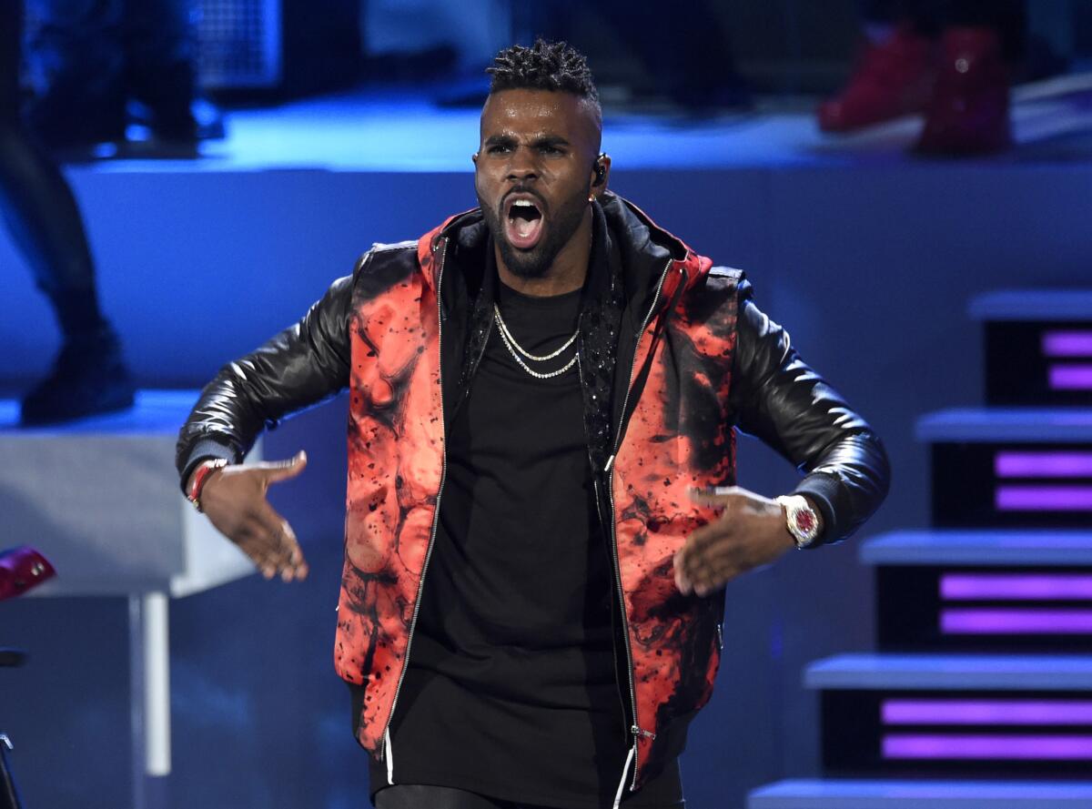 Jason DeRulo performs at the People's Choice Awards in Los Angeles in January. He'll host the iHeartRadio Music Awards on April 3.