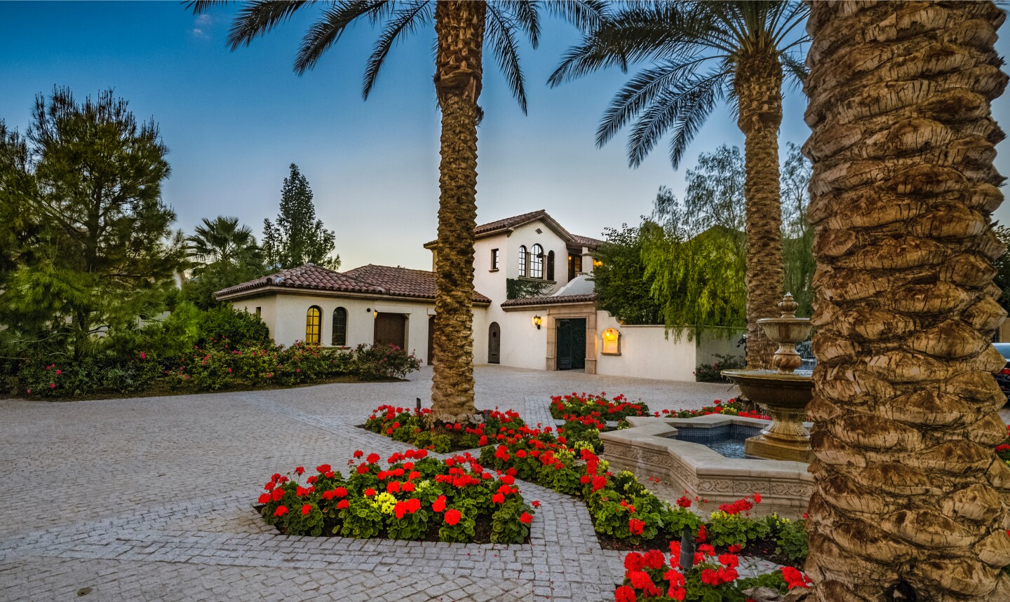 The Mediterranean villa is found in La Quinta's exclusive Madison Club community.