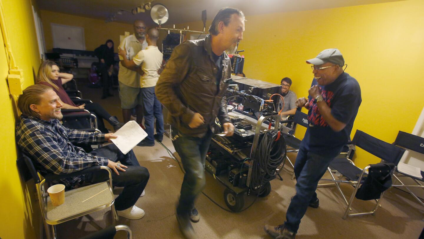 On the set: 'Sons of Anarchy'