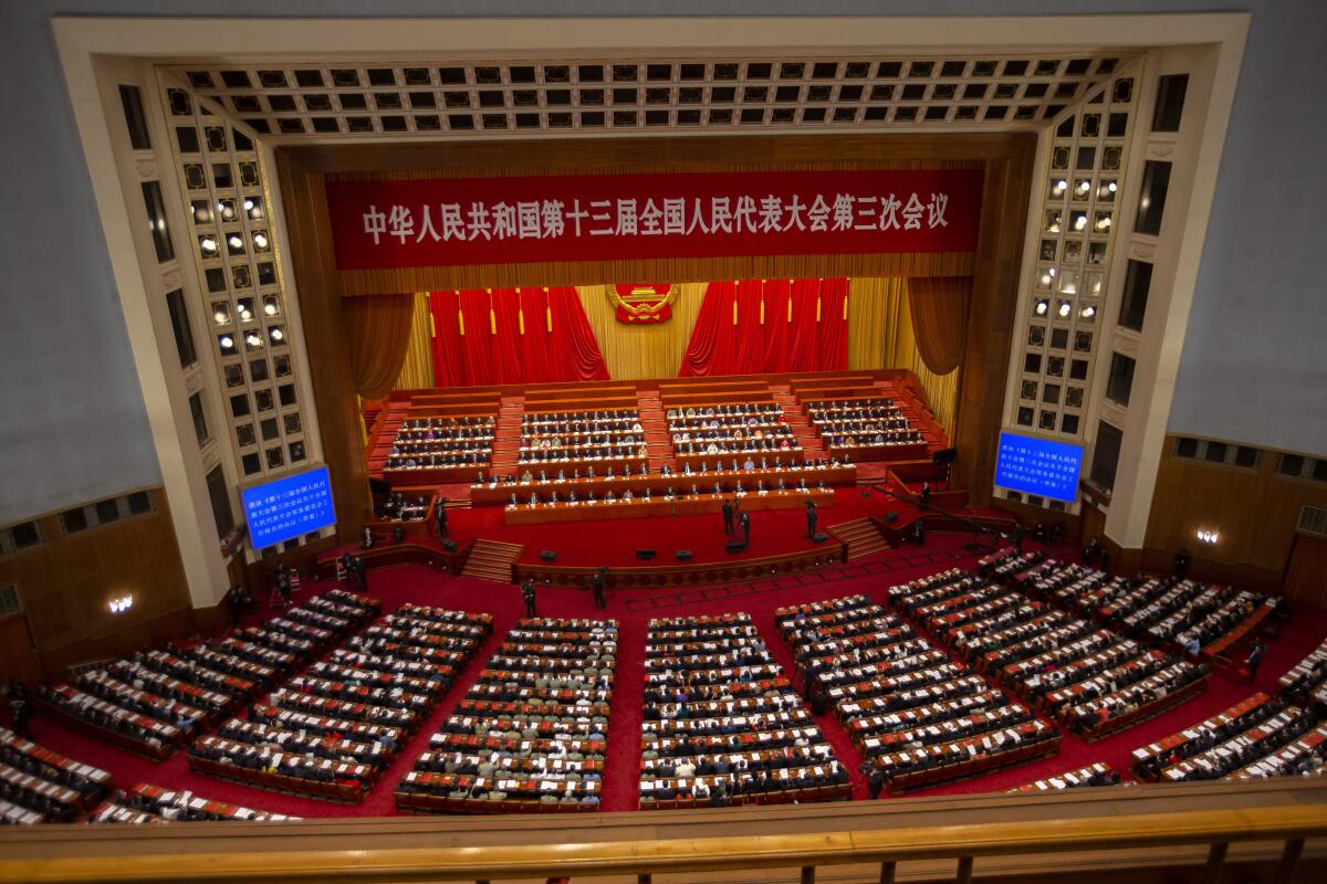 Aerial view of China's legislature