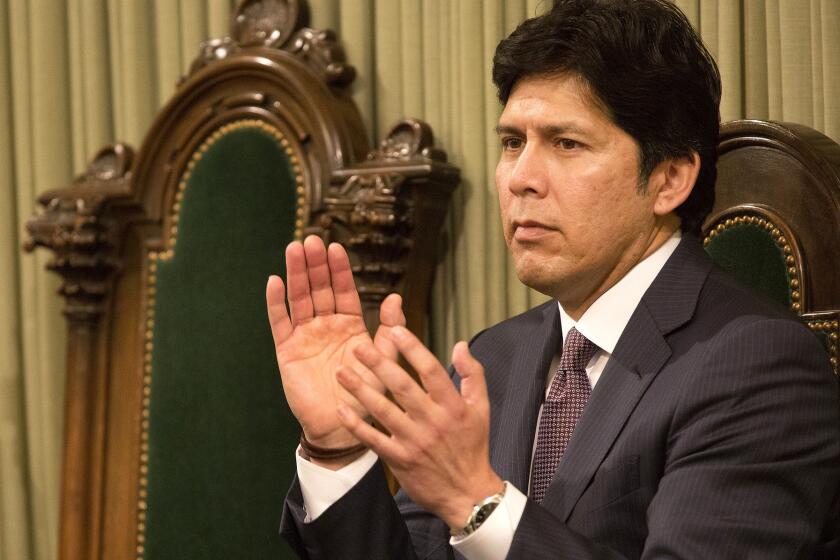 Kevin de Leon applauds during Gov. Jerry Brown's state-of-the-state speech on Jan. 21.