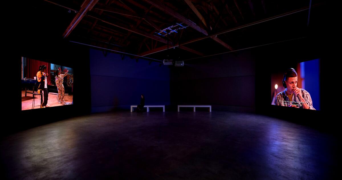An installation view of 'ISDN' by Stan Douglas