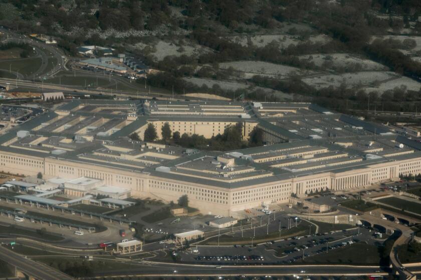 (FILES) In this file photo taken on April 23, 2015 the Pentagon in Arlington, Virginia outside Washington, DC is seen in this aerial photograph. - Two or more packages delivered to the Pentagon this week were suspected to contain the deadly poison ricin, an official said October 2, 2018. Defense Department spokesman Chris Sherwood said at least two suspicious packages, addressed to someone in the Pentagon, were intercepted at a nearby screening center on October 1, 2018."As part of the screening process, (authorities) recognized some suspicious packages," Sherwood said. (Photo by SAUL LOEB / AFP)SAUL LOEB/AFP/Getty Images ** OUTS - ELSENT, FPG, CM - OUTS * NM, PH, VA if sourced by CT, LA or MoD **