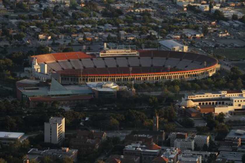 A file photo of the Los Angeles Memorial Coliseum in 2010.