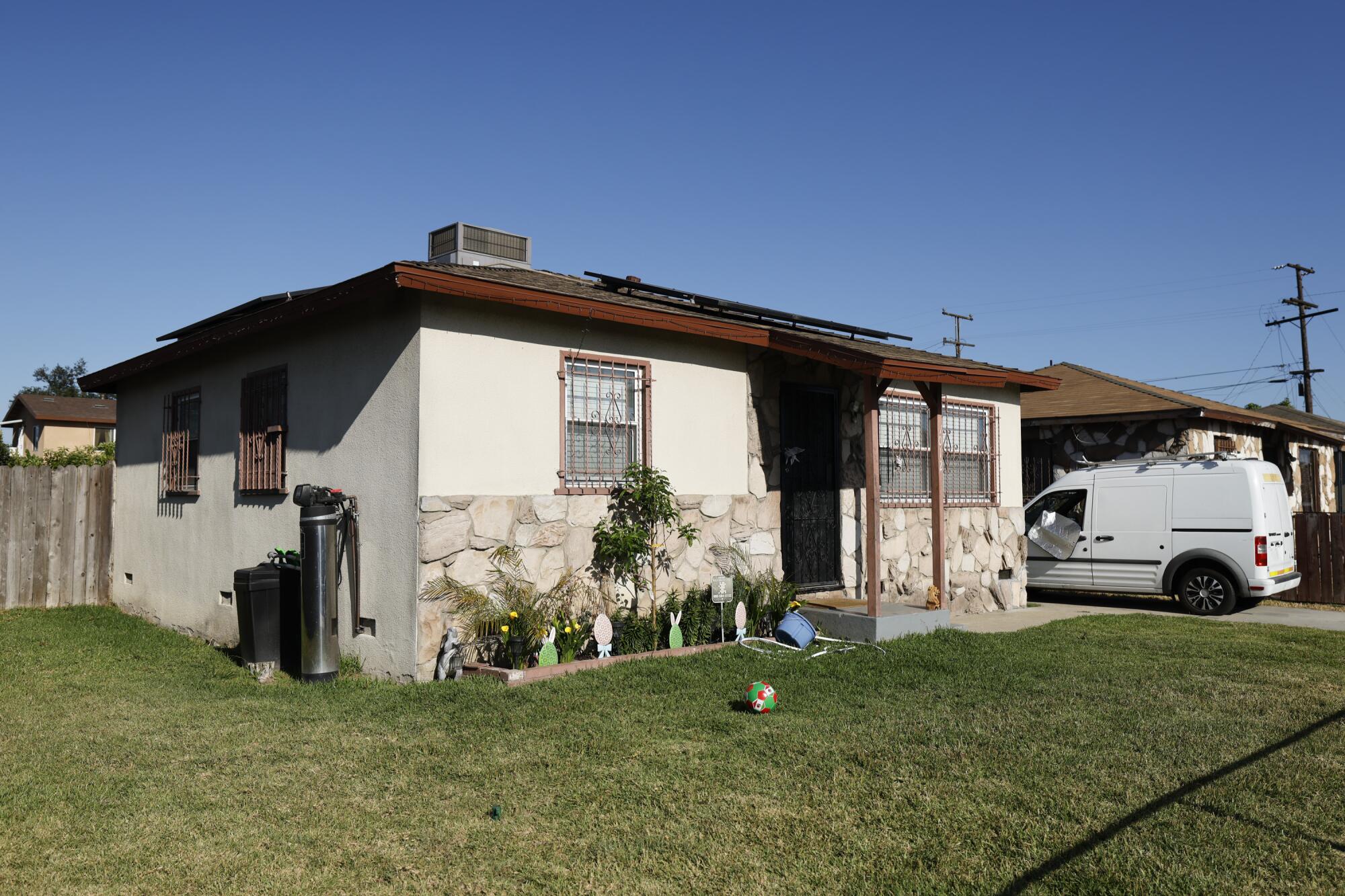 A home in Compton that was raided June 9 by officers using an armored vehicle.