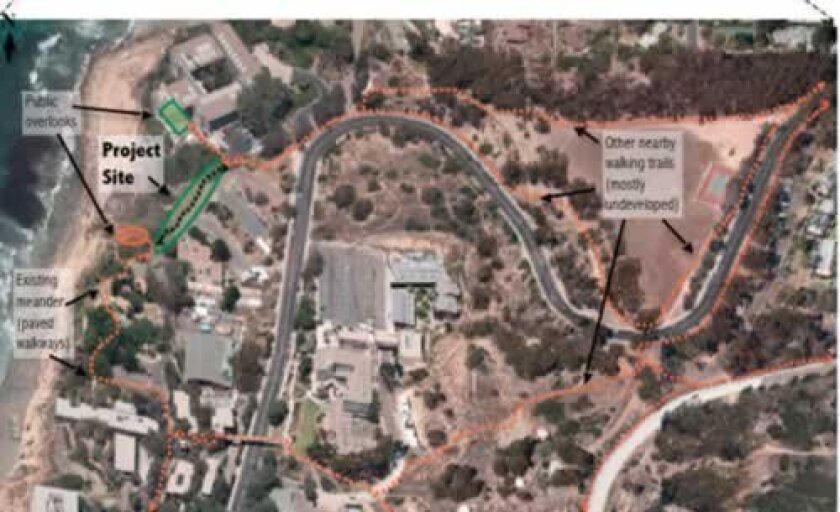 A rendering of where the new trail will go and how it connects to other scripps institution of Oceanography trails in la Jolla. Courtesy
