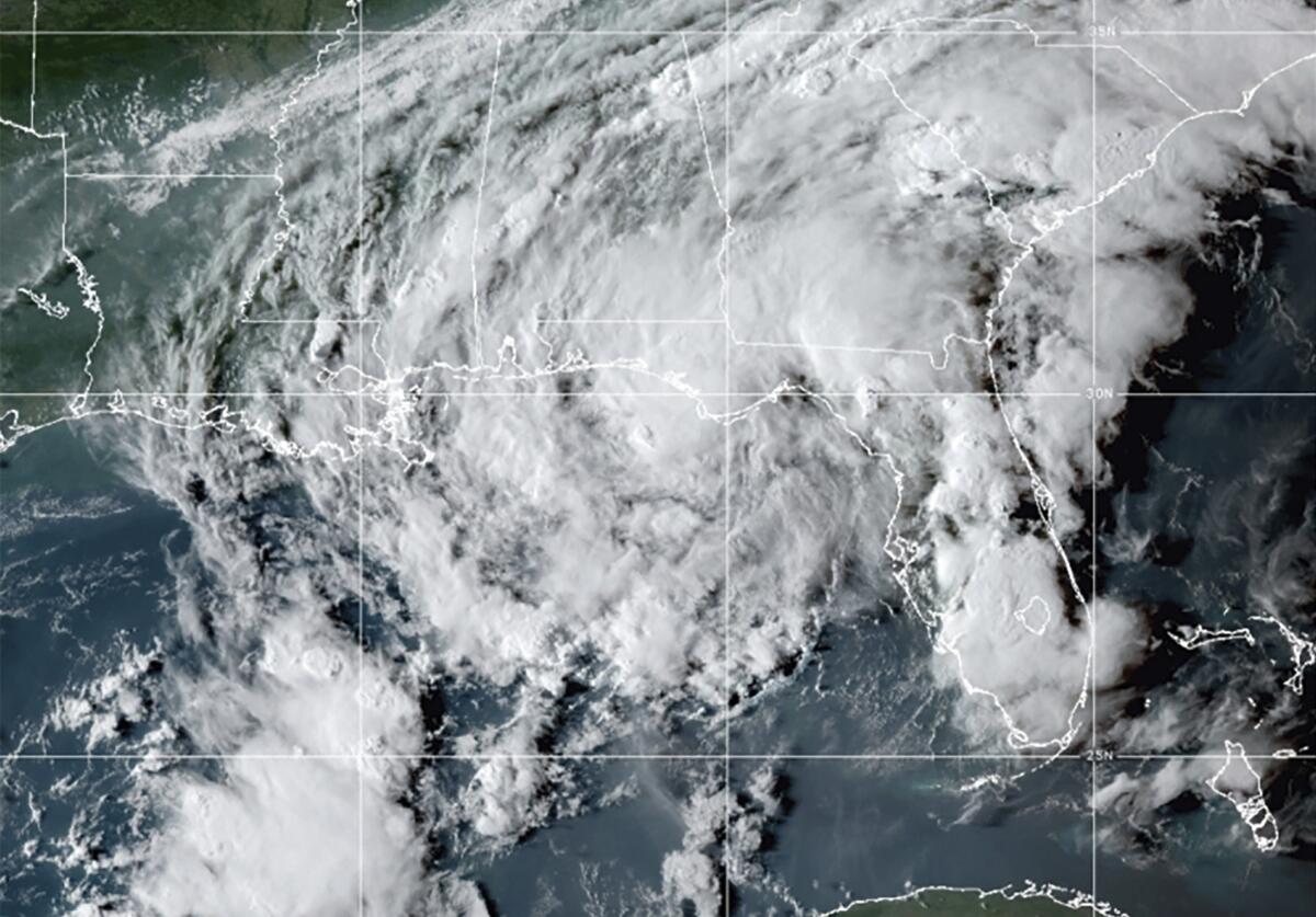 Satellite image showing Tropical Storm Mindy