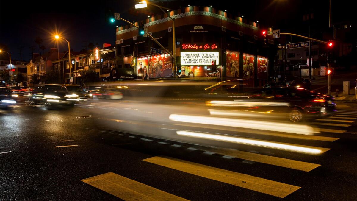 The Whisky a Go Go is on Sunset Boulevard.