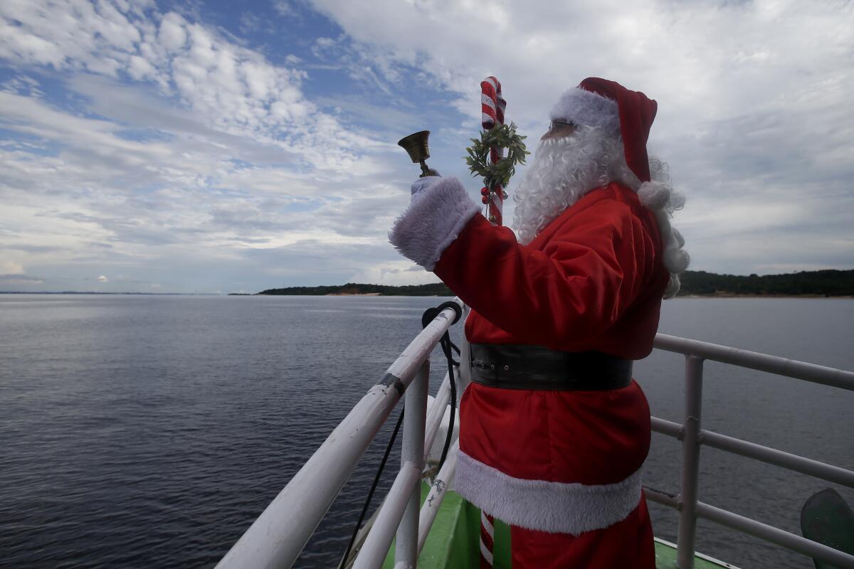 Jorge Barroso, dressed as Santa Claus, in Brazil 