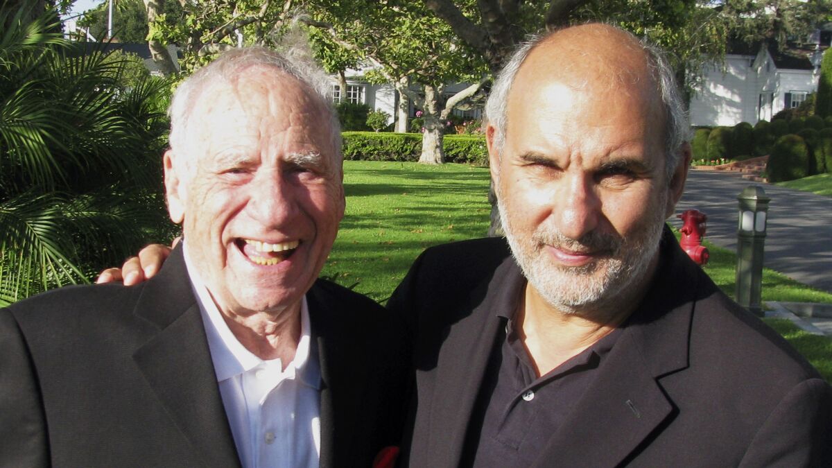 Mel Brooks, left, and Alan Yentob in the new special "Mel Brooks: Unwrapped" on HBO.