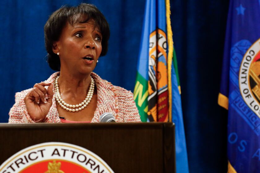 Los Angeles County Dist. Atty. Jackie Lacey at a press conference at the Hall of Justice in Los Angeles on June 29, 2015.