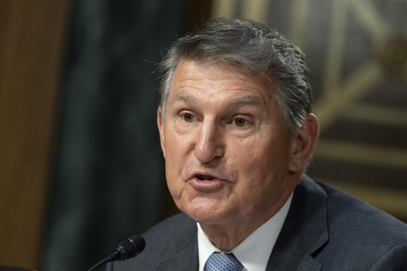 Sen. Joe Manchin, D-W.Va., speaks during a Senate Appropriations Committee hearing on how the Special Diabetes Program is creating hope for those Living with Type 1 Diabetes, together with other children with Type 1 diabetes, Tuesday, July 11, 2023, on Capitol Hill in Washington. (AP Photo/Manuel Balce Ceneta)