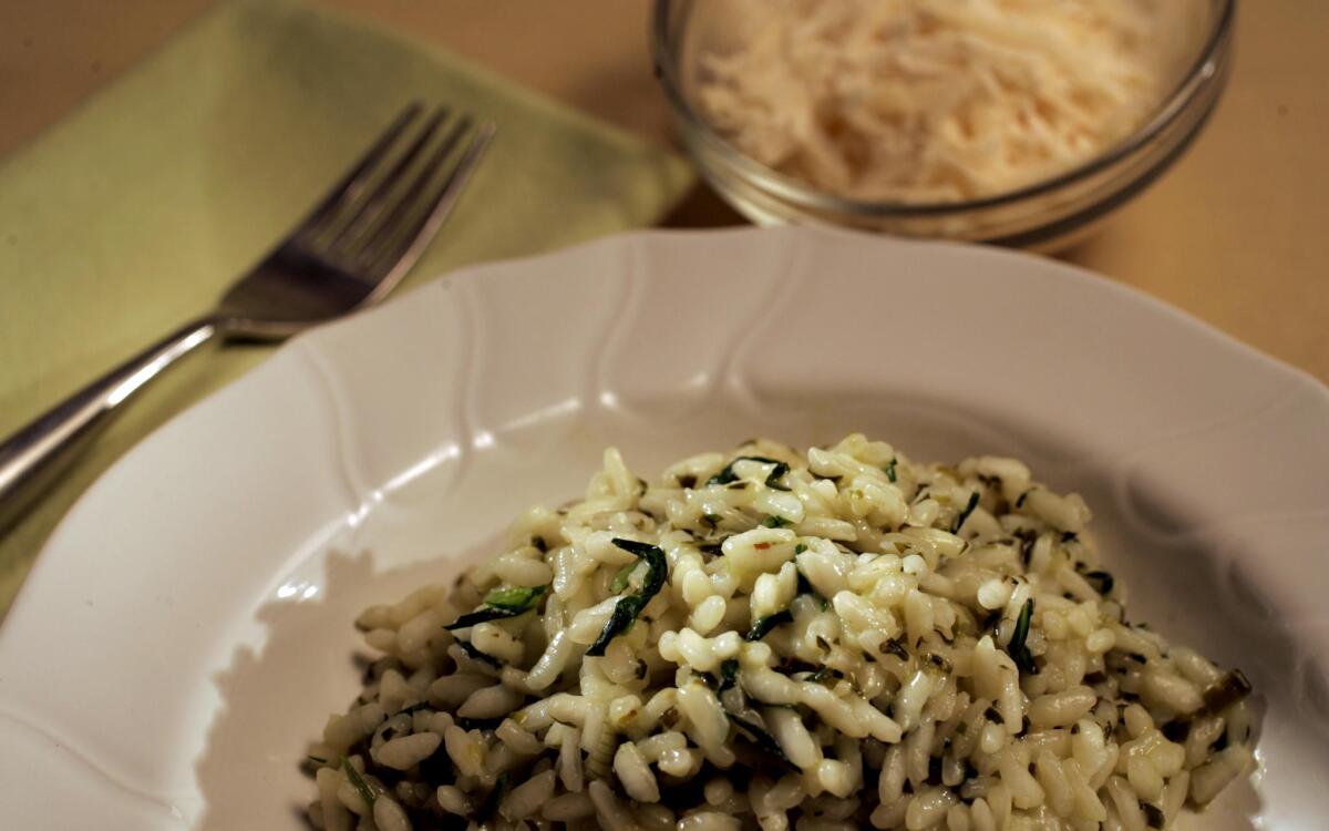 Risotto with spring herbs