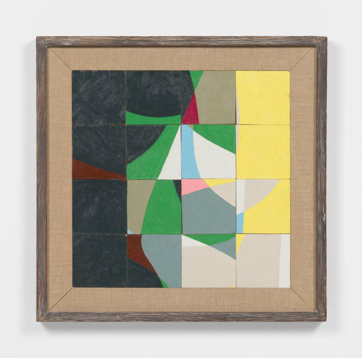 Frederick Hammersley's "Cut Up," 1964, oil on chipboard panel in artist-made frame, 21.25 inches by x 21.25 inches (L.A. Louver)