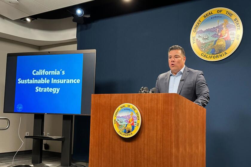 California Insurance Commissioner Ricardo Lara speaks during a news conference in a Sacramento, Calif., on Thursday, Sept. 21, 2023. Lara announced a new plan aimed at keeping insurance companies from leaving the wildfire-prone state. (AP Photo/Adam Beam)