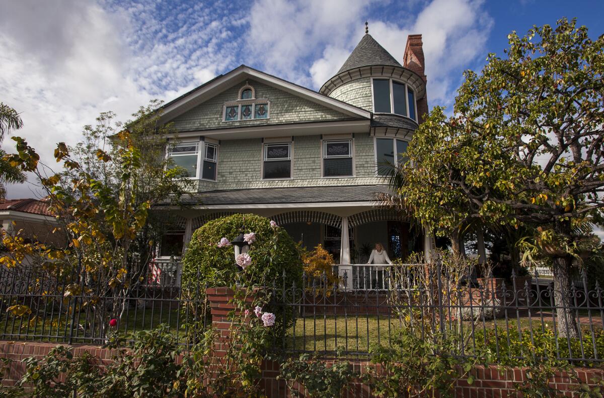 The Queen Anne Victorian-style home owned by Dale and Bunni Amburgey on the Eastside of Costa Mesa.