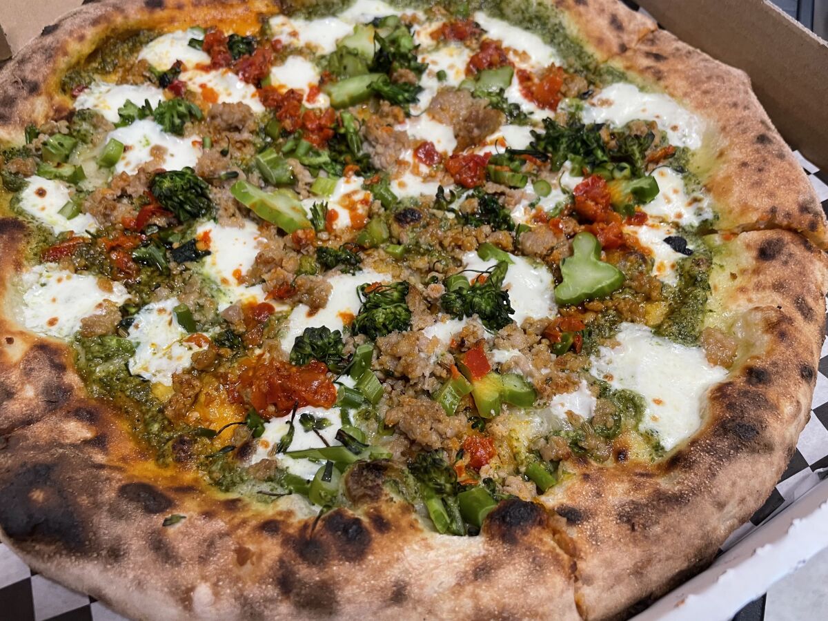 The Bada Bing pizza from La Crosta at Blvd Mrkt in Montebello.
