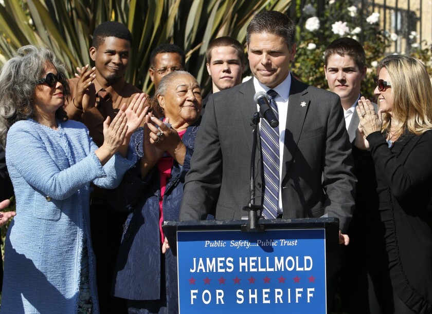 James Hellmold announces his candidacy for L.A. County sheriff in Los Angeles in January.