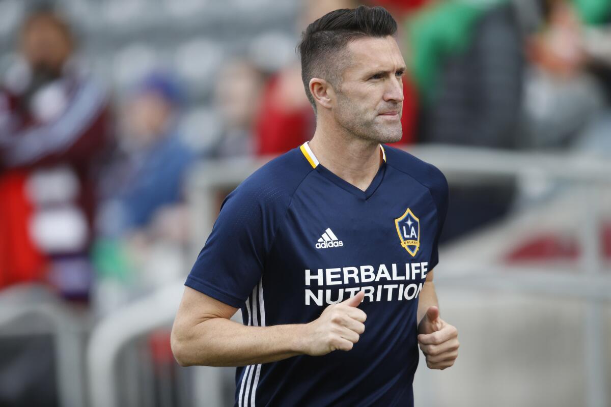 Robbie Keane plays for the Galaxy against the Rapids in Commerce City, Colo., on March 12.