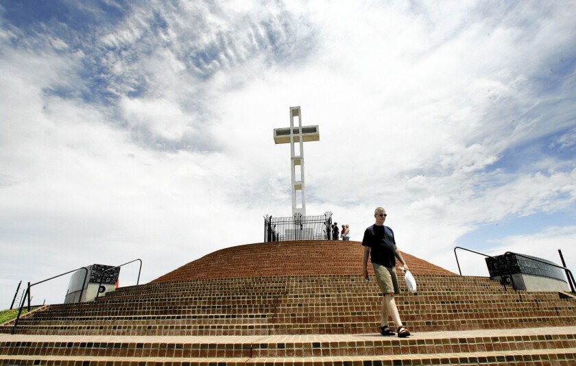 The defense spending bill makes space available for the Mt. Soledad Veterans Memorial in San Diego.