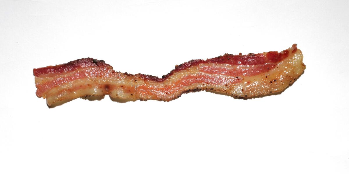 Bacon Burgers' Smokehouse Peppered Country Bacon, California, Missouri.