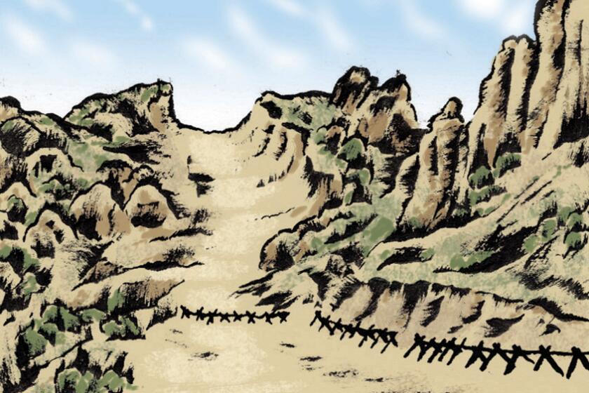 illustration of a landscape near the U.S.-Mexico border