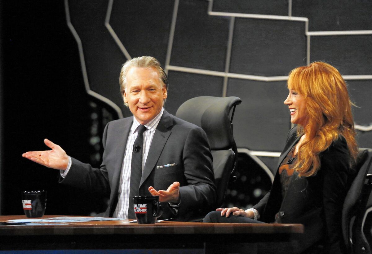 Bill Maher and comedian Kathy Griffin on 'Real Time with Bill Maher.'