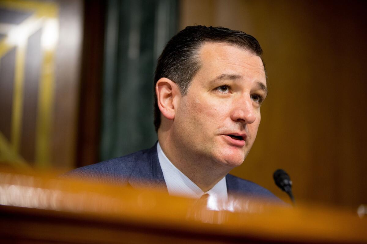 Sen. Ted Cruz questions IRS Commissioner John Koskinen on Capitol Hill on July 29. A super PAC aiming to help Cruz win the Republican presidential nomination raised from a single donor nearly as much as the candidate's formal campaign raised in three months.