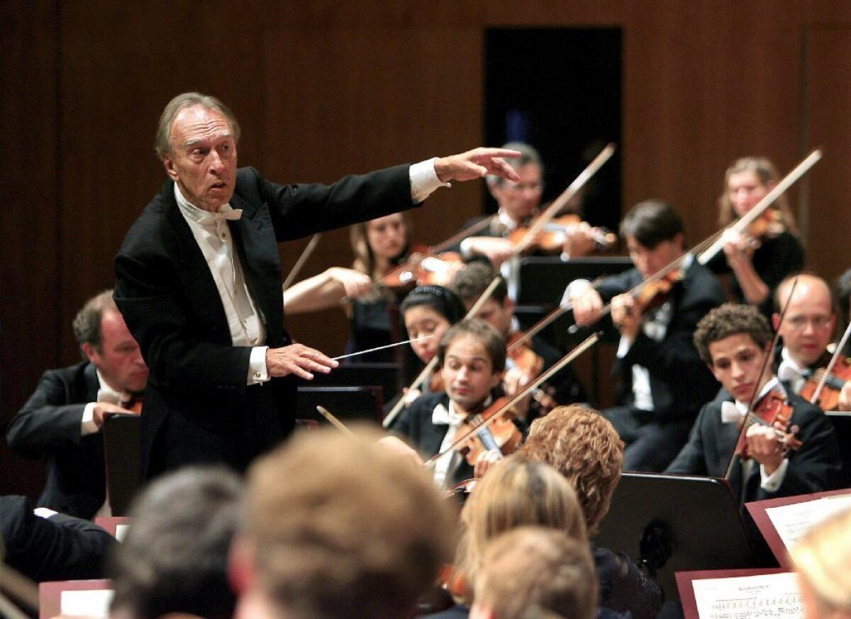 Claudio Abbado conducts at the Lucerne Festival in Lucerne, Switzerland, in 2007.