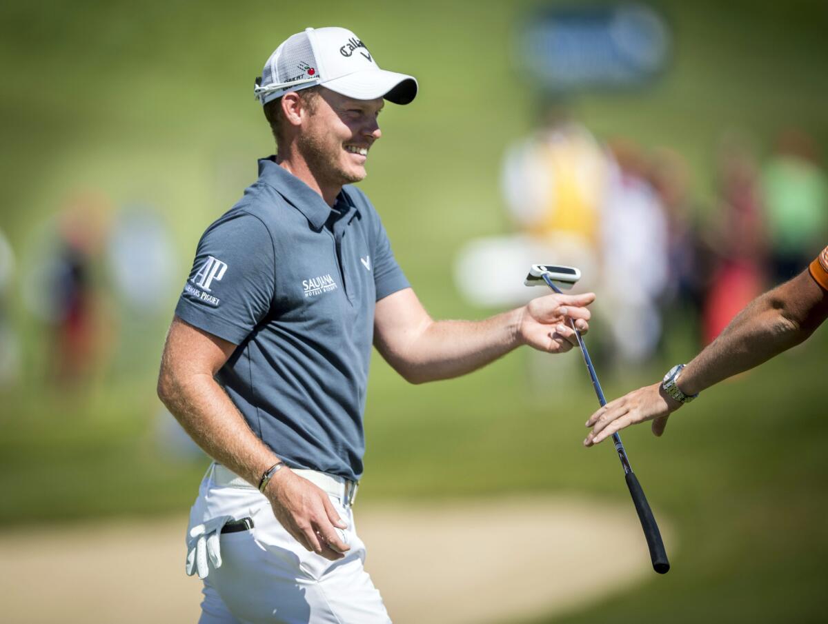 Defending champion Danny Willett in action during the first round of the Omega European Masters Golf Tournament in Crans-Montana, Switzerland.