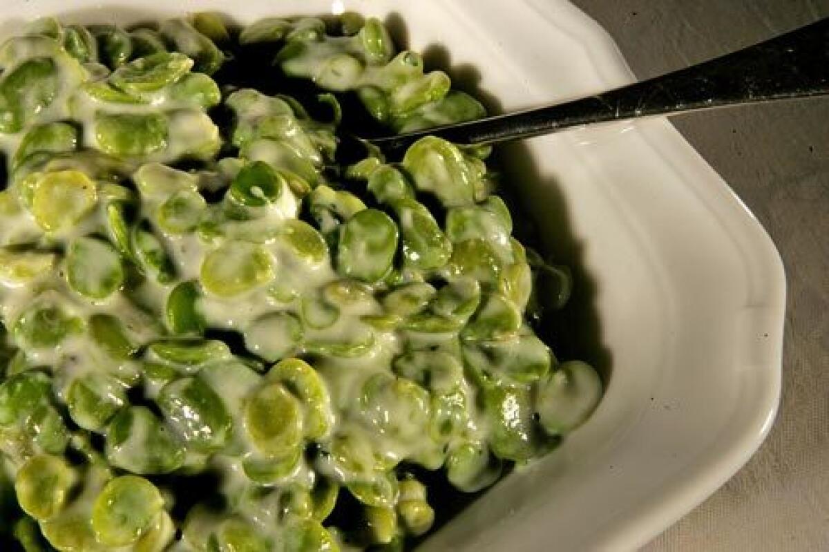 ON THE SIDE: Creamed fava beans with tarragon. Click here for the recipe.