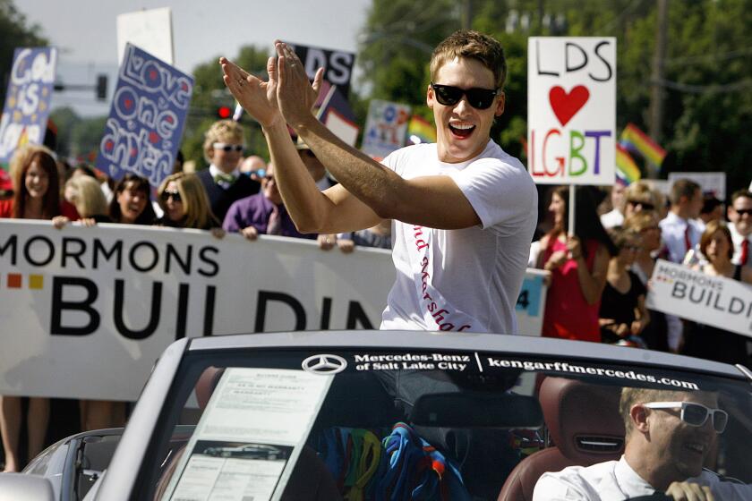 Pasadena City College paid Oscar-winning screenwriter Black $26,000 after it rescinded an invitation to speak at commencement for reasons that struck many as ill considered at best, homophobic at worst. Here, Black leads the 2012 Salt Lake City gay pride parade.